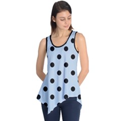 Large Black Polka Dots On Beau Blue - Sleeveless Tunic by FashionLane