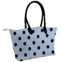 Large Black Polka Dots On Beau Blue - Canvas Shoulder Bag View2