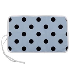 Large Black Polka Dots On Beau Blue - Pen Storage Case (m) by FashionLane