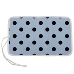 Large Black Polka Dots On Beau Blue - Pen Storage Case (l) by FashionLane