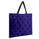 Large Black Polka Dots On Berry Blue - Zipper Large Tote Bag View2