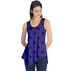 Large Black Polka Dots On Berry Blue - Sleeveless Tunic by FashionLane