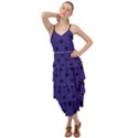 Large Black Polka Dots On Berry Blue - Layered Bottom Dress View1