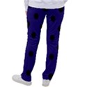 Large Black Polka Dots On Berry Blue - Women s Casual Pants View2