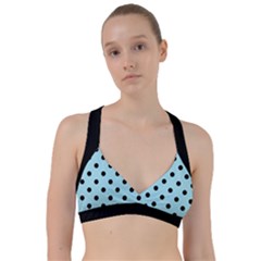 Large Black Polka Dots On Blizzard Blue - Sweetheart Sports Bra by FashionLane