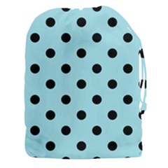 Large Black Polka Dots On Blizzard Blue - Drawstring Pouch (3xl) by FashionLane