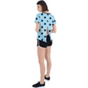 Large Black Polka Dots On Blizzard Blue - Open Back Sport Tee View2