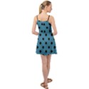 Large Black Polka Dots On Blue Moon - Summer Time Chiffon Dress View2