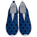 Large Black Polka Dots On Classic Blue - No Lace Lightweight Shoes View1