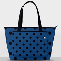 Large Black Polka Dots On Classic Blue - Back Pocket Shoulder Bag  by FashionLane