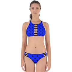 Large Black Polka Dots On Just Blue - Perfectly Cut Out Bikini Set by FashionLane