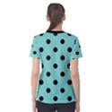 Large Black Polka Dots On Tiffany Blue - Women s Cotton Tee View2