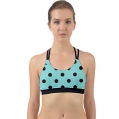 Large Black Polka Dots On Tiffany Blue - Back Web Sports Bra by FashionLane