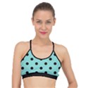 Large Black Polka Dots On Tiffany Blue - Basic Training Sports Bra View1