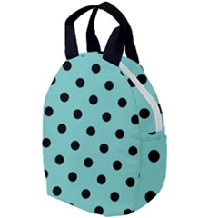 Large Black Polka Dots On Tiffany Blue - Travel Backpacks by FashionLane