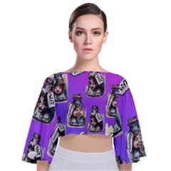 Charm, Wit & Wisdom - By Larenard Tie Back Butterfly Sleeve Chiffon Top by LaRenard