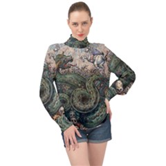 Slay Your Dragons - By Larenard High Neck Long Sleeve Chiffon Top by LaRenard