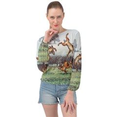 Happy Is The Hare At Morning - By Larenard Banded Bottom Chiffon Top by LaRenard