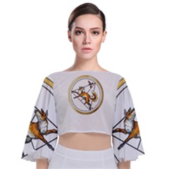 Fox & Sparrow - Logo - By Larenard Tie Back Butterfly Sleeve Chiffon Top by LaRenard