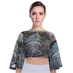 Splash - By Larenard Tie Back Butterfly Sleeve Chiffon Top by LaRenard