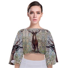 King Of The Forest - By Larenard Tie Back Butterfly Sleeve Chiffon Top by LaRenard