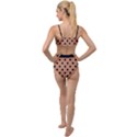 Large Black Polka Dots On Antique Brass Brown - Tied Up Two Piece Swimsuit View2