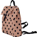 Large Black Polka Dots On Antique Brass Brown - Buckle Everyday Backpack View1