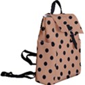 Large Black Polka Dots On Antique Brass Brown - Buckle Everyday Backpack View2