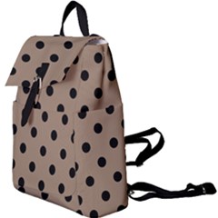 Large Black Polka Dots On Beaver Brown - Buckle Everyday Backpack by FashionLane