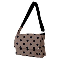 Large Black Polka Dots On Beaver Brown - Full Print Messenger Bag (m) by FashionLane