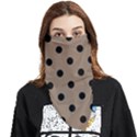 Large Black Polka Dots On Beaver Brown - Face Covering Bandana (Triangle) View1