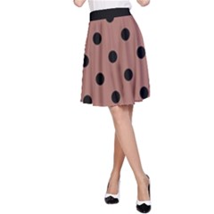 Large Black Polka Dots On Blast-off Bronze - A-line Skirt by FashionLane