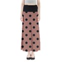 Large Black Polka Dots On Blast-off Bronze - Full Length Maxi Skirt View1