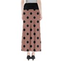 Large Black Polka Dots On Blast-off Bronze - Full Length Maxi Skirt View2