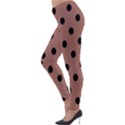 Large Black Polka Dots On Blast-off Bronze - Lightweight Velour Leggings View3