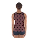 Large Black Polka Dots On Bole Brown - Sport Tank Top  View2