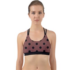 Large Black Polka Dots On Bole Brown - Back Web Sports Bra by FashionLane