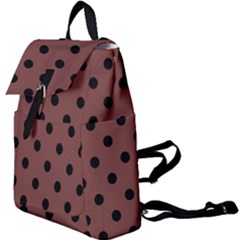 Large Black Polka Dots On Bole Brown - Buckle Everyday Backpack by FashionLane