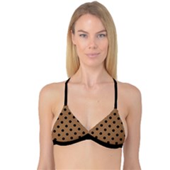 Large Black Polka Dots On Bone Brown - Reversible Tri Bikini Top by FashionLane