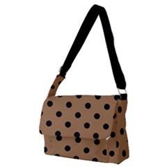 Large Black Polka Dots On Bone Brown - Full Print Messenger Bag (m) by FashionLane