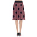 Large Black Polka Dots On Brandy Brown - Flared Midi Skirt View2