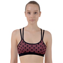 Large Black Polka Dots On Brandy Brown - Line Them Up Sports Bra by FashionLane