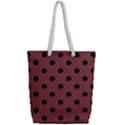 Large Black Polka Dots On Brandy Brown - Full Print Rope Handle Tote (Small) View2