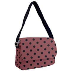 Large Black Polka Dots On Brandy Brown - Courier Bag by FashionLane