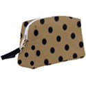 Large Black Polka Dots On Bronze Mist - Wristlet Pouch Bag (Large) View1