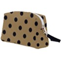 Large Black Polka Dots On Bronze Mist - Wristlet Pouch Bag (Large) View2