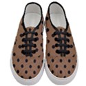 Large Black Polka Dots On Brown Bear - Women s Classic Low Top Sneakers View1