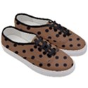 Large Black Polka Dots On Brown Bear - Women s Classic Low Top Sneakers View3