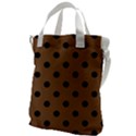 Large Black Polka Dots On Brown Bear - Canvas Messenger Bag View1