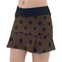 Large Black Polka Dots On Brunette Brown - Tennis Skorts View1